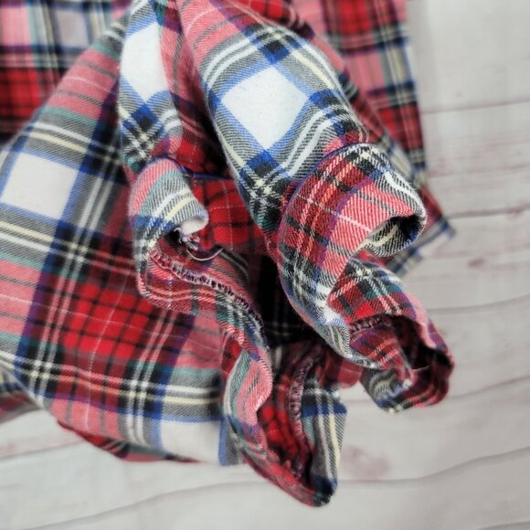 Victoria's Secret Flannel Pajama Set Red Plaid Large Cotton Button Long Pant VTG - Picture 9 of 13